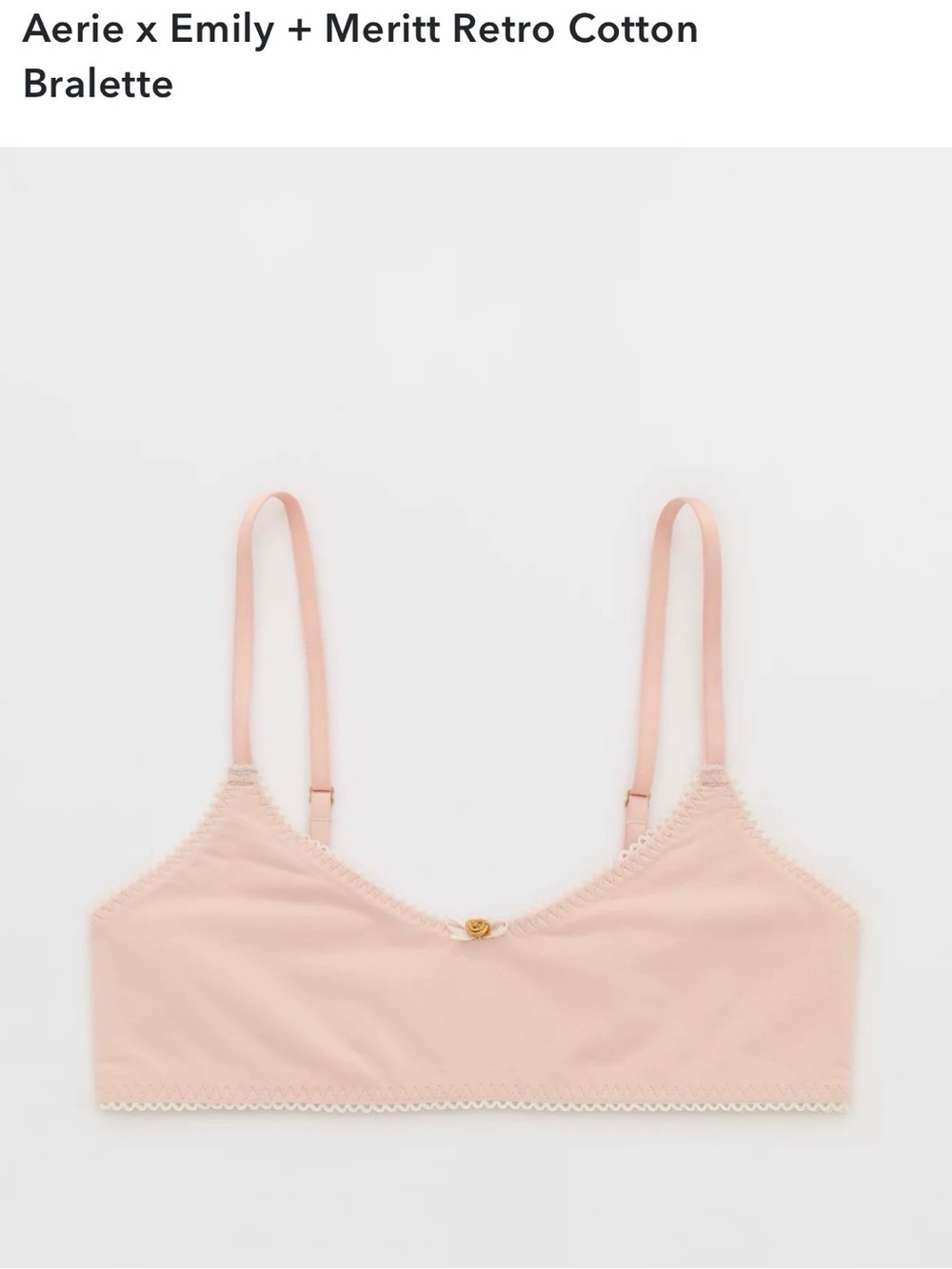 Aerie Retro Cotton Bralette - rose
